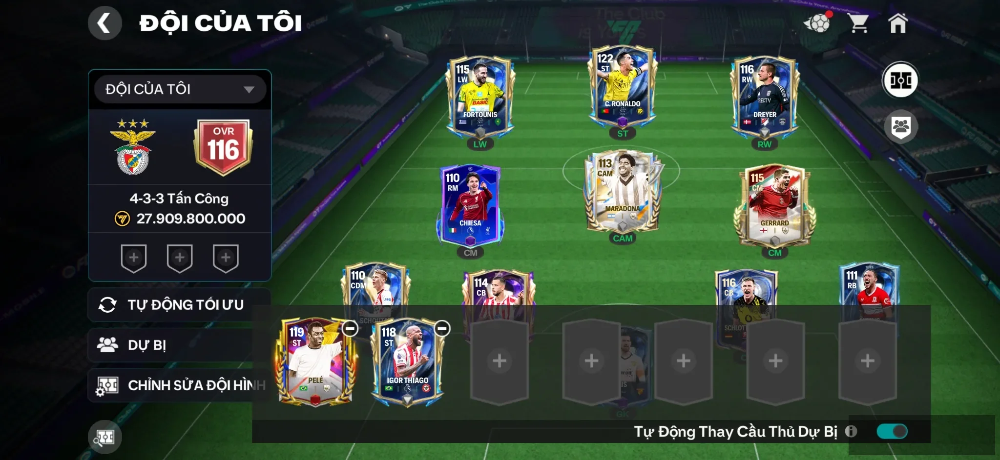 CR7 + Thiago + 120k Gems và dư 10 Vé ,..Form đẹp cho ae build đội hình..
