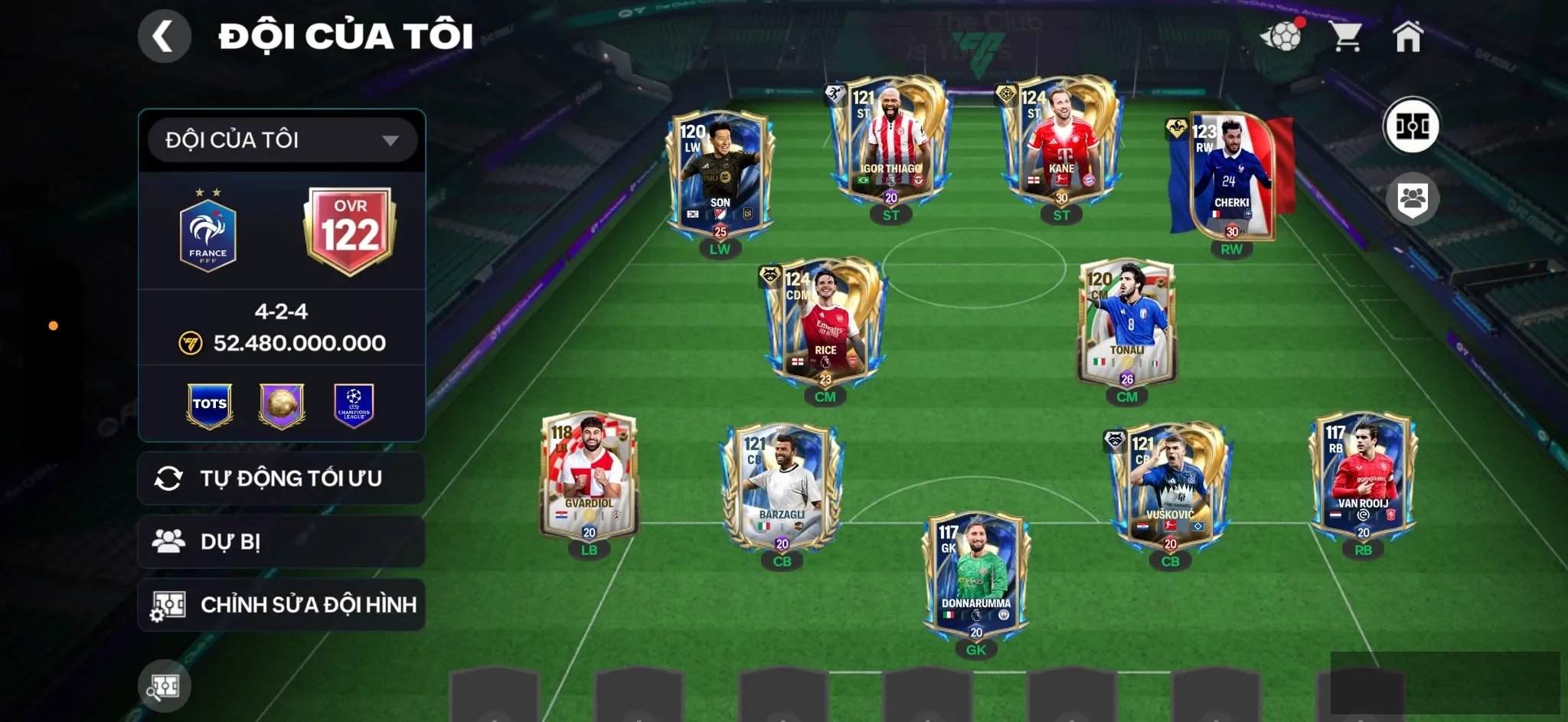 OVD 122,…Thiago + Cherki + Kane + Son nhiều cầu thủ ngon cho ae đá.